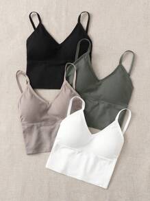SHEIN Sport Studio 4pcs Medium Support  Seamless Sports Bra