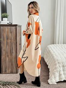 SHEIN LUNE 秋季女式花卉印花前纽扣长衬衫裙 - 彩色 - 查看 2