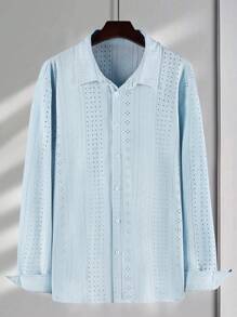 Manfinity Homme Camisa casual de jacquard para hombre de talla grande