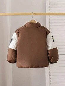 SHEIN Áo khoác dài tay họa tiết chữ cái và số tiếng Anh Mỹ thời trang dày dặn cho bé gái, ấm áp và chống gió, đa năng để mặc hàng ngày và đi làm - Nhiều màu - Xem 2