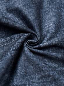 Tween Girl Stylish Faux-Denim Effect Letter Print Flared Leggings - Multicolor - View 8