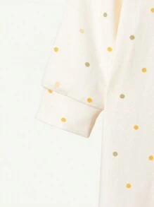 Cozy Pixies 2pcs Newborn Baby Boy Tree, Rabbit & Mushroom Pattern Knit Soft Crew Neck Long Sleeve Romper With Footies Pajama Set - Mauve Purple - View 5