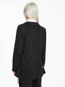 ROMWE Grunge Punk 女士哥特式黑色条纹蜘蛛印花蜘蛛胸针 常规款式 - 黑色 - 查看 5