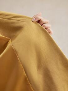 BizChic Plus Size Solid Color Double-Breasted Lapel Elegant Business Casual Suit Jacket - Yellow - View 7