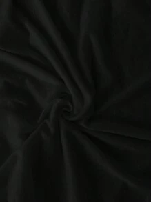 SHEIN EZwear Women's  Asymmetric Neck Long Sleeve Casual T-Shirt - Black - View 6