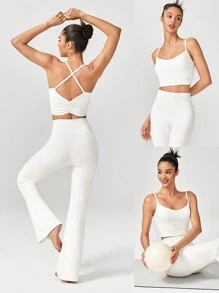 GLOWMODE FeatherFit™ Move On Pleated Sports Bra - White - View 9