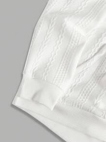 Manfinity Hypemode Men's Casual Letter Print Long Sleeve Drawstring Hooded Loose Sweatshirt, Autumn/Winter