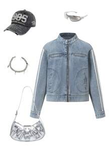 Tween 女孩美式复古休闲夹克