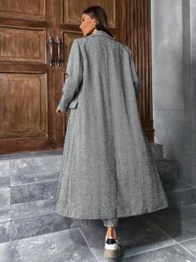 Aveloria 复古粗花呢纹理翻领收腰修身夹克