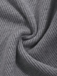 DAZY 女士撞色套头衫，商务休闲风格，秋冬 - 灰色 - 查看 8