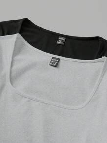 SHEIN EZwear 2 件女式方领修身长袖休闲 T 恤套装，适合秋冬季 - 彩色 - 查看 10