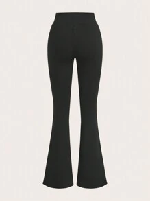 Muchica Bộ 2 quần ống loe bó sát in họa tiết da báo màu đen thời trang thu đông cho nữ - Nhiều màu - Xem 6