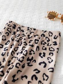 Cozy Pixies 2pcs Baby Girl Letter Print Crew Neck Pullover Sweatshirt And Long Pants Set - Khaki - View 6