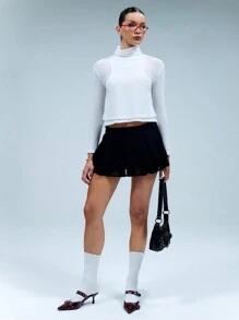 SHEIN Unity 分层高领长袖背心 - 白色 - 查看 5