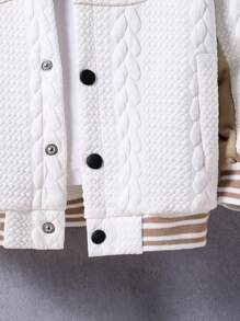 SHEIN Young Boy Letter Embroidered Hooded Casual Jacket Chic Outfits For Autumn/Winter