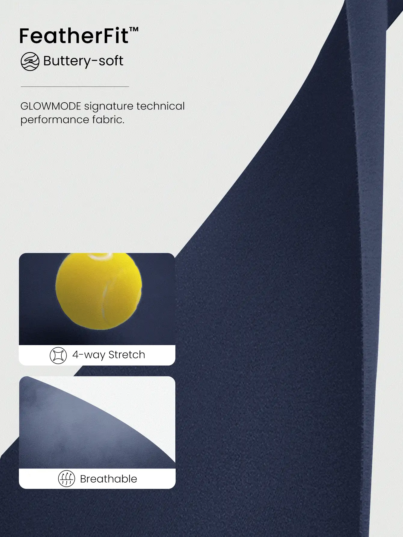 GLOWMODE FeatherFit™ Move On Pleated Sports Bra - Dark Blue - View 4