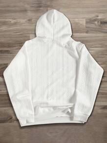 Manfinity Hypemode Men's Casual Letter Print Long Sleeve Drawstring Hooded Loose Sweatshirt, Autumn/Winter