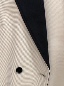 SHEIN Maternity Contrast Panel Front Button Casual Long Sleeve Jacket