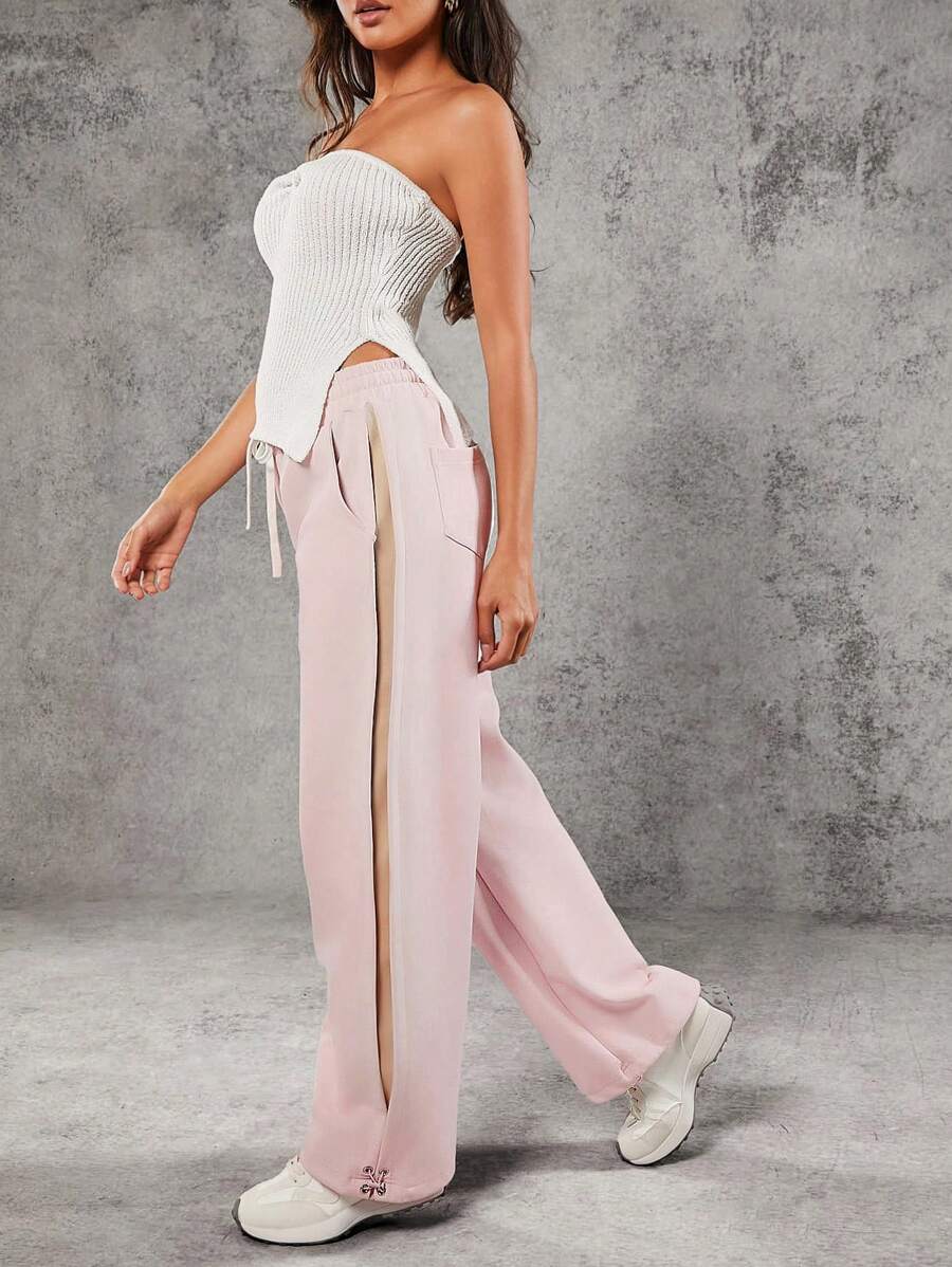 Hauture Stripe Side Drawstring Sweatpants