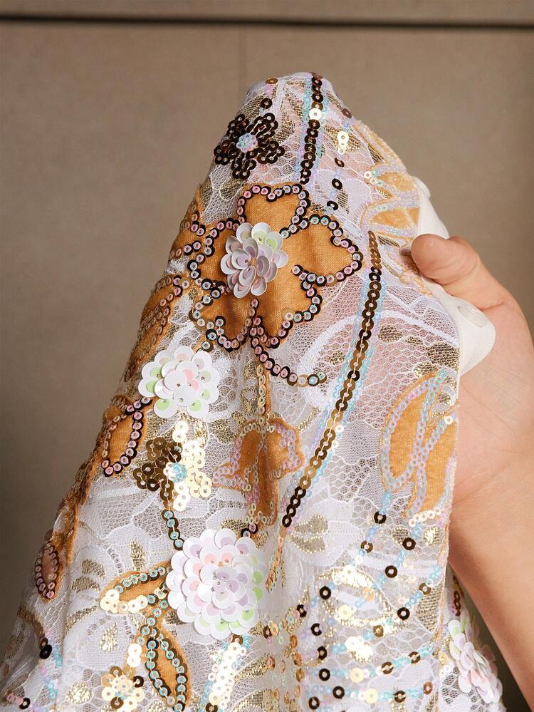 Women's Casual Long Sleeve Blouse With Embroidery, Sequins And Contrast Color Collars Women Shirt