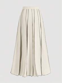 Firerie 1pc Women High Waist Pleated Skirt, Work Office Elegant