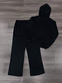 Manfinity Dauomo Men's Star & Letter Print Hoodie And Sweatpants Set