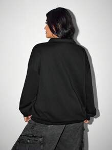 SHEIN ICON Plus Size damska bluza z nadrukiem pająka, kostium na Halloween