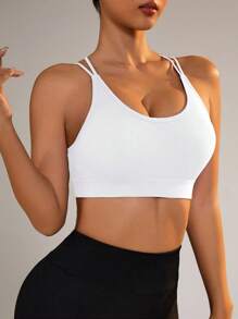Slayform Slayform Women's Fashion Seamless Solid Color Sports Bra - White - View 5