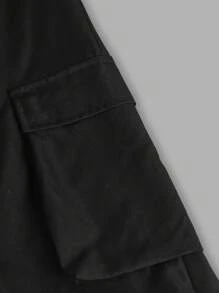 SHEIN Bộ 2 chiếc áo nỉ dài tay in chữ và xe máy dễ thương cho bé gái tuổi teen và quần túi hộp trơn rộng rãi - Nhiều màu - Xem 9