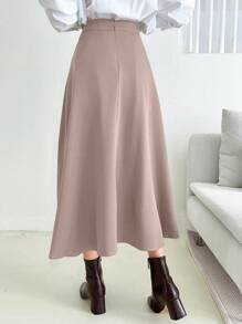 DAZY Falda minimalista de unicolor para mujer, uso casual de todos los días en otoño