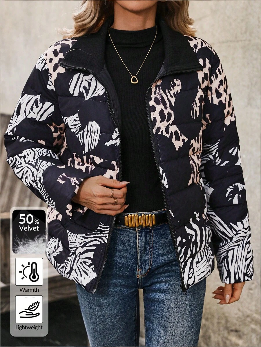 EMERY ROSE Giacca da donna con maniche lunghe imbottita a contrasto