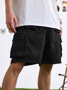 Gym Rark 男士时尚休闲宽松口袋户外短裤 黑色短裤 - 黑色 - 查看 1