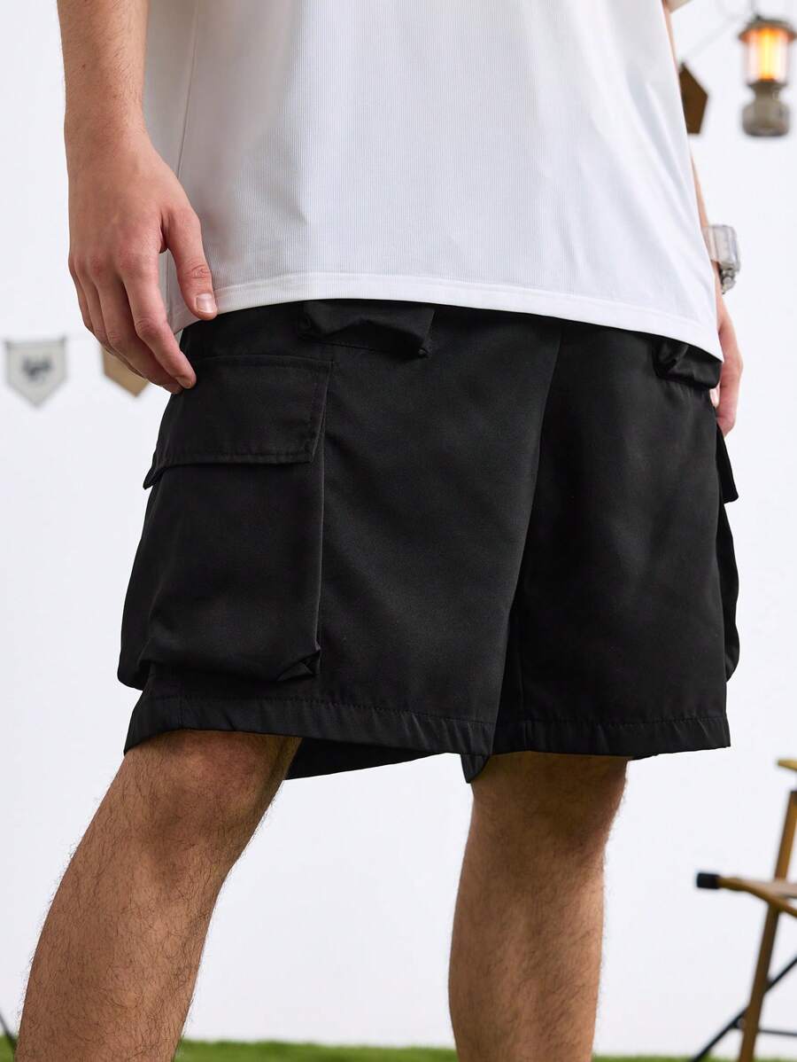 Gym Rark 男士时尚休闲宽松口袋户外短裤 黑色短裤 - 黑色 - 查看 1