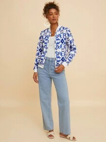 Travachic 度假针织几何印花女式夹克