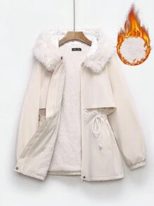 SHEIN EZwear 女式新款格子短款夹棉大衣