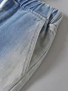 Conjunto informal para niña preadolescente de sudadera ajustada con gráfico de letras + jeans informales de pierna acampanada, Primavera/Otoño