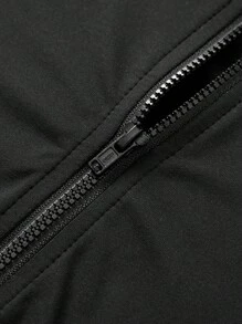 SHEIN 2pcs Tween Girls Casual Open Front Solid Color Jacket And Pleated Hem Skirt Sports Set - Black - View 8