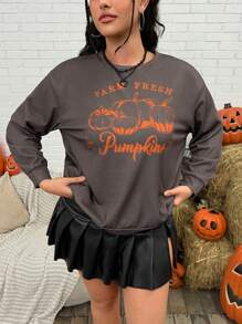 Mermaid Designs Artist Plus Size Women's Casual Loose Fit Round Neck Sweatshirt Top, Holiday, Vacation, Spring, Going Out, Festival, For Workout, Ibiza Fits