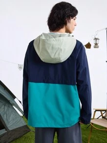 In My Nature 男士休闲字母印花撞色连帽户外夹克，春秋