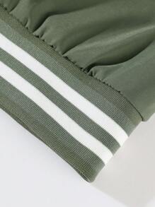 Manfinity Homme Men's Colorblock Jacket Casual All-Match All-Match Coat Flight Suit - Green - View 8