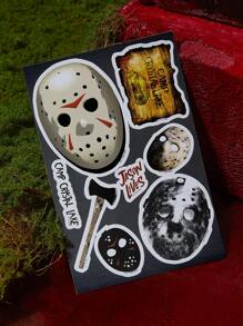 WB Horror X SHEIN 1pc Horror Mask And Letter Sticker Set