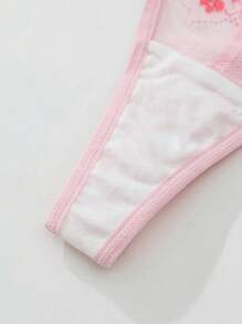 3pcs/Set Fashion Lace Thong Underwear - Multicolor - View 4