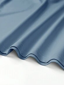 Manfinity Homme 2pcs Men's Solid Color Crew Neck Short Sleeve Casual T-Shirt And Drawstring Waist Cargo Shorts Set - Dusty Blue - View 3