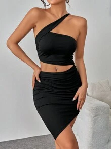 Chiquease Vestido mini ajustado, de unicolor y sin espalda para damas sexy - Negro - Ver 4
