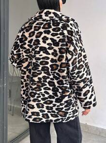 EURMUSE Leopard Whisper Teddy Coat For Winter - Multicolor - View 2