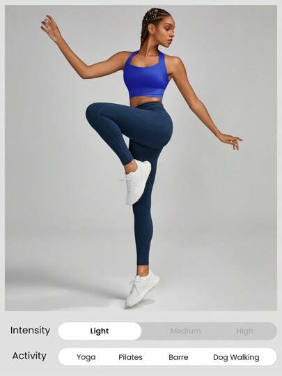 GLOWMODE FeatherFit™ Sculpt Full Coverage Side Support Wide Strap Crossover Sports BH Verlichting Low Impact Yoga view 6