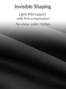 SHAPORA 女士纯色简约日常紧身衣 - 黑色 - 查看 10