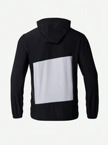Gym Rark Giacca sportiva casual con cappuccio, stile boyfriend, maniche lunghe, con chiusura lampo e colori a contrasto, ideale per palestra e attività sportive - nero - Visualizzare 2