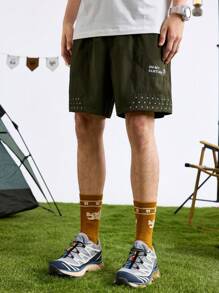 In My Nature 男士字母印花短袖户外短裤