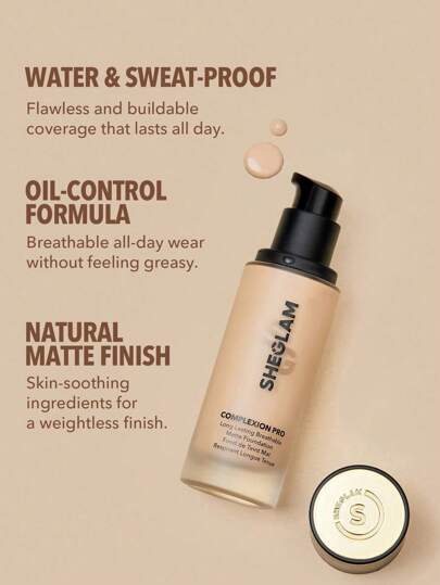 SHEGLAM Complexion Pro ÉChantillon Fond De Teint Mat Respirant Longue Tenue-Linen Marque De Beauté CosméTique Maquillage Pour Femmes Et Filles